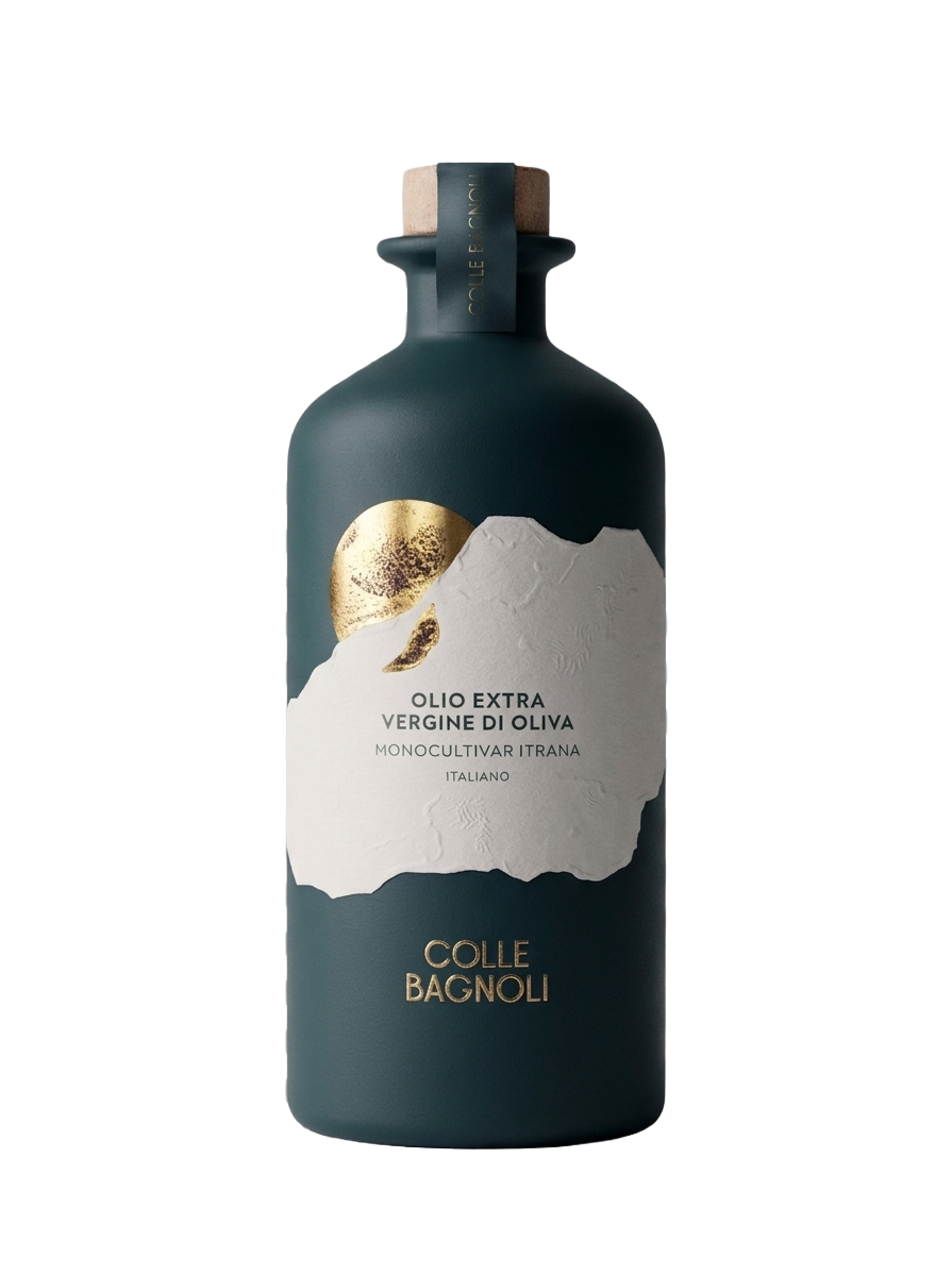 Bottiglia di olio extravergine monocultivar Itrana Colle Bagnoli